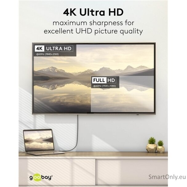 Goobay USB-C to HDMI Cable 4K at 60 Hz, 1 m | 75696 2 Goobay USB-C to HDMI Cable 4K at 60 Hz, 1 m | 75696 2