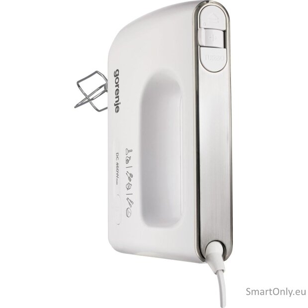 Gorenje | Hand Mixer | M460CDC | Hand Mixer | 460 W | Number of speeds 5 | Turbo mode | White 2