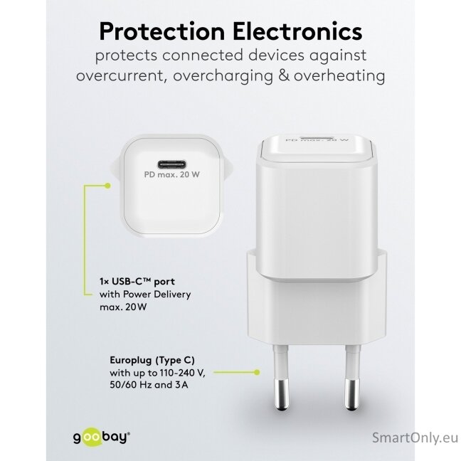 Goobay 20 W USB-C PD GaN Fast Charger Nano | USB-C 4 Goobay 20 W USB-C PD GaN Fast Charger Nano | USB-C 4
