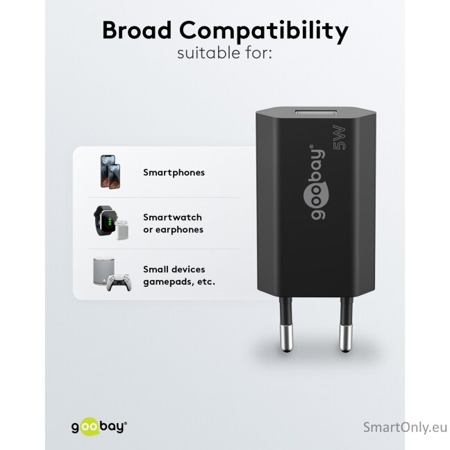 Goobay 44949 5 W USB-A Charger, Black 3