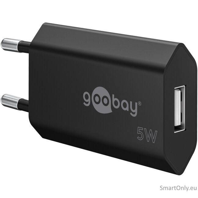 Goobay 44949 5 W USB-A Charger, Black Goobay 44949 5 W USB-A Charger, Black