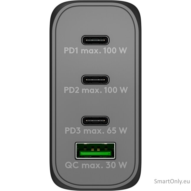 Goobay 65555 100 W USB-C PD GaN Multiport Fast Charger, Black 2 Goobay 65555 100 W USB-C PD GaN Multiport Fast Charger, Black 2