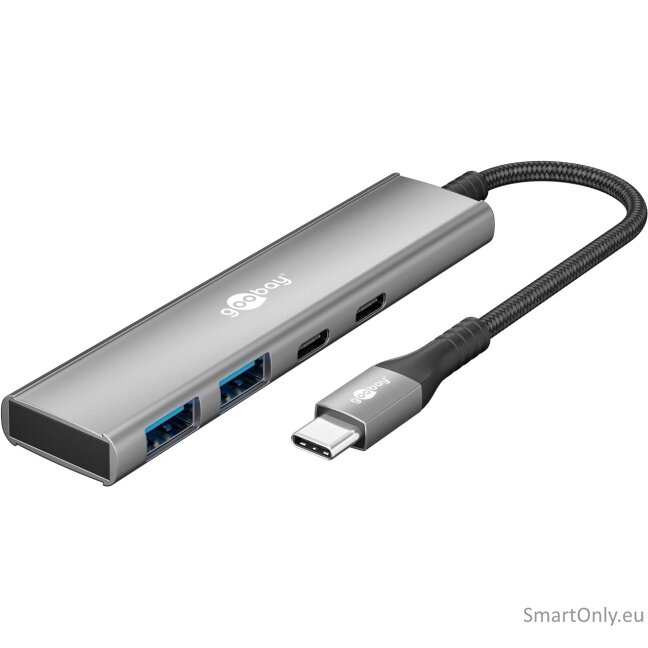Goobay Slim 4-Port USB Hub, USB-C to USB-C/USB-A, 5 Gbit/s | 76563 Goobay Slim 4-Port USB Hub, USB-C to USB-C/USB-A, 5 Gbit/s | 76563