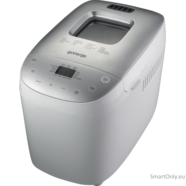 Gorenje Bread maker BM1600WG Power 850 W Number of programs 16 Display LCD White/Silver Gorenje Bread maker BM1600WG Power 850 W Number of programs 16 Display LCD White/Silver