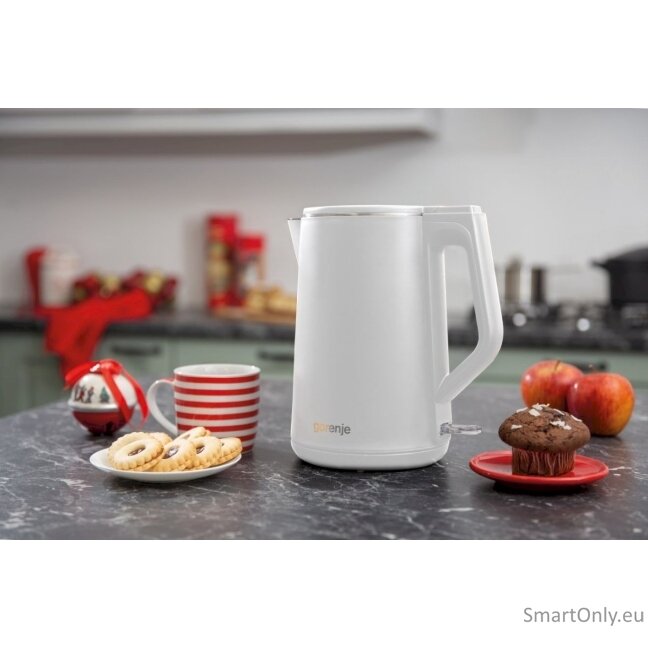 Gorenje Kettle K15DWW Electric 2200 W 1.5 L Plastic + metal 360° rotational base White 2 Gorenje Kettle K15DWW Electric 2200 W 1.5 L Plastic + metal 360° rotational base White 2