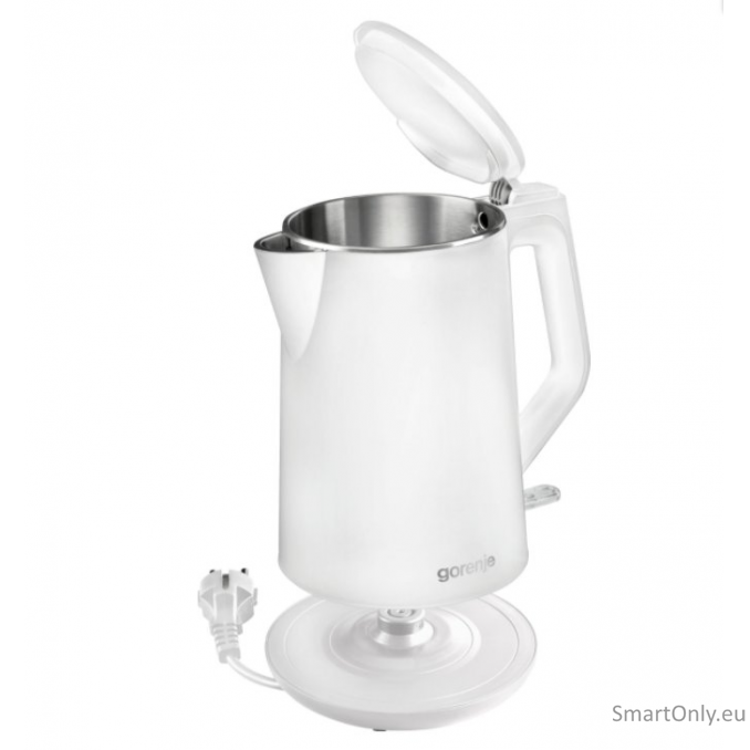 Gorenje Kettle K15DWW Electric 2200 W 1.5 L Plastic + metal 360° rotational base White 1 Gorenje Kettle K15DWW Electric 2200 W 1.5 L Plastic + metal 360° rotational base White 1