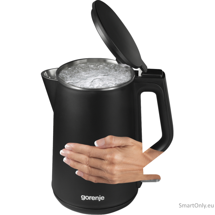 Gorenje | Kettle | K15DWBK | Electric | 2200 W | 1.5 L | Stainless steel | 360° rotational base | Black 2