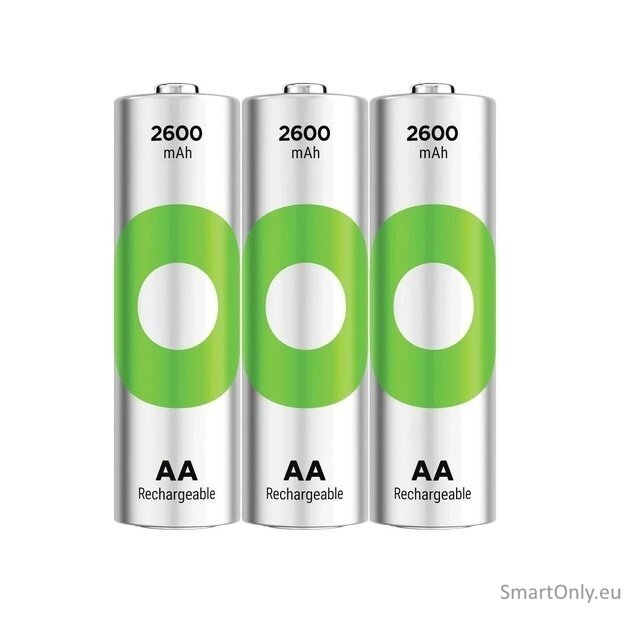GP AA Recyko 2600mAh įkraunamos baterijos (palaidos) 3 vnt.