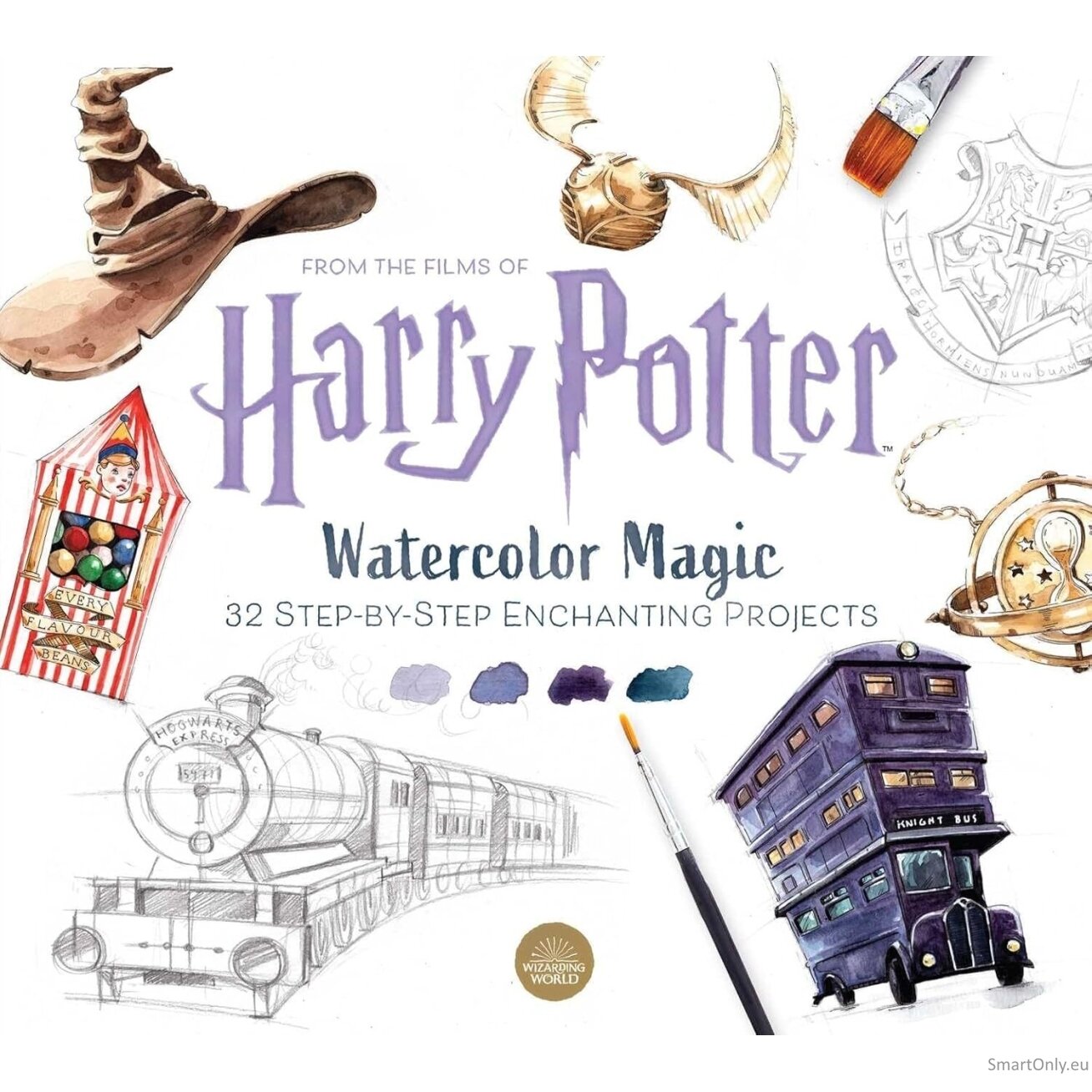 Harry Potter Watercolor Magic: 32 Step-by-Step Enchanting Spalvinimo knyga akvarelei Insight Editions Harry Potter Watercolor Magic: 32 Step-by-Step Enchanting Spalvinimo knyga akvarelei Insight Editions