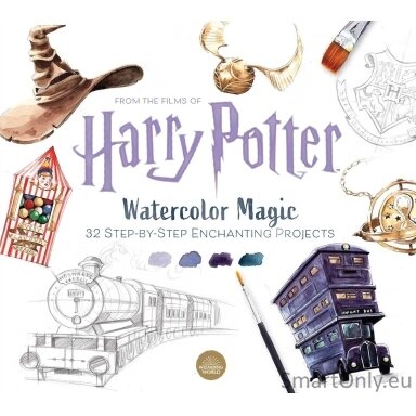 Harry Potter Watercolor Magic: 32 Step-by-Step Enchanting Spalvinimo knyga akvarelei Insight Editions Harry Potter Watercolor Magic: 32 Step-by-Step Enchanting Spalvinimo knyga akvarelei Insight Editions