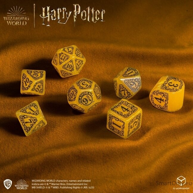 Harry Potter. Hufflepuff Modern Dice kauliukų rinkinys (geltonos sp.) 4 Harry Potter. Hufflepuff Modern Dice kauliukų rinkinys (geltonos sp.) 4