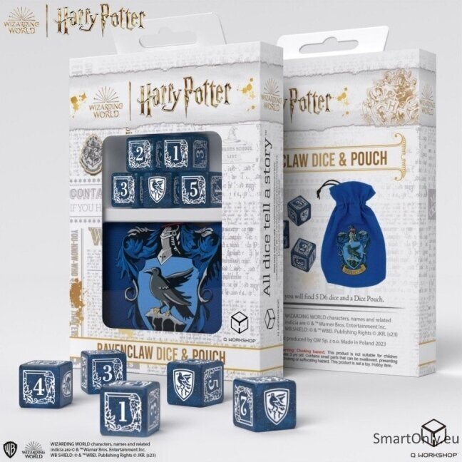 Harry Potter. Ravenclaw Dice & Pouch kauliukų ir maišelio rinkinys Harry Potter. Ravenclaw Dice & Pouch kauliukų ir maišelio rinkinys