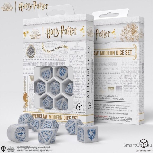 Harry Potter. Ravenclaw Modern Dice kauliukų rinkinys (baltos sp.) Harry Potter. Ravenclaw Modern Dice kauliukų rinkinys (baltos sp.)