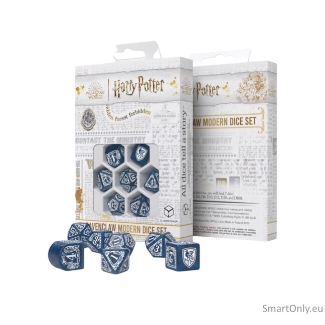 Harry Potter. Ravenclaw Modern Dice kauliukų rinkinys (mėlynos sp.)