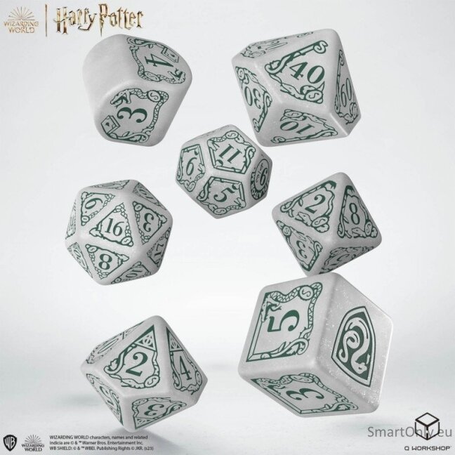Harry Potter. Slytherin Modern Dice kauliukų rinkinys (baltos sp.) 3 Harry Potter. Slytherin Modern Dice kauliukų rinkinys (baltos sp.) 3