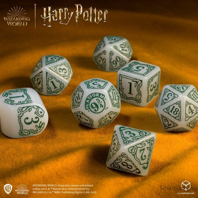 Harry Potter. Slytherin Modern Dice kauliukų rinkinys (baltos sp.) 4 Harry Potter. Slytherin Modern Dice kauliukų rinkinys (baltos sp.) 4