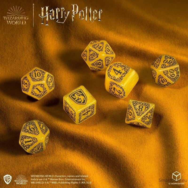 Harry Potter. Hufflepuff Modern Dice kauliukų rinkinys (geltonos sp.) 6 Harry Potter. Hufflepuff Modern Dice kauliukų rinkinys (geltonos sp.) 6