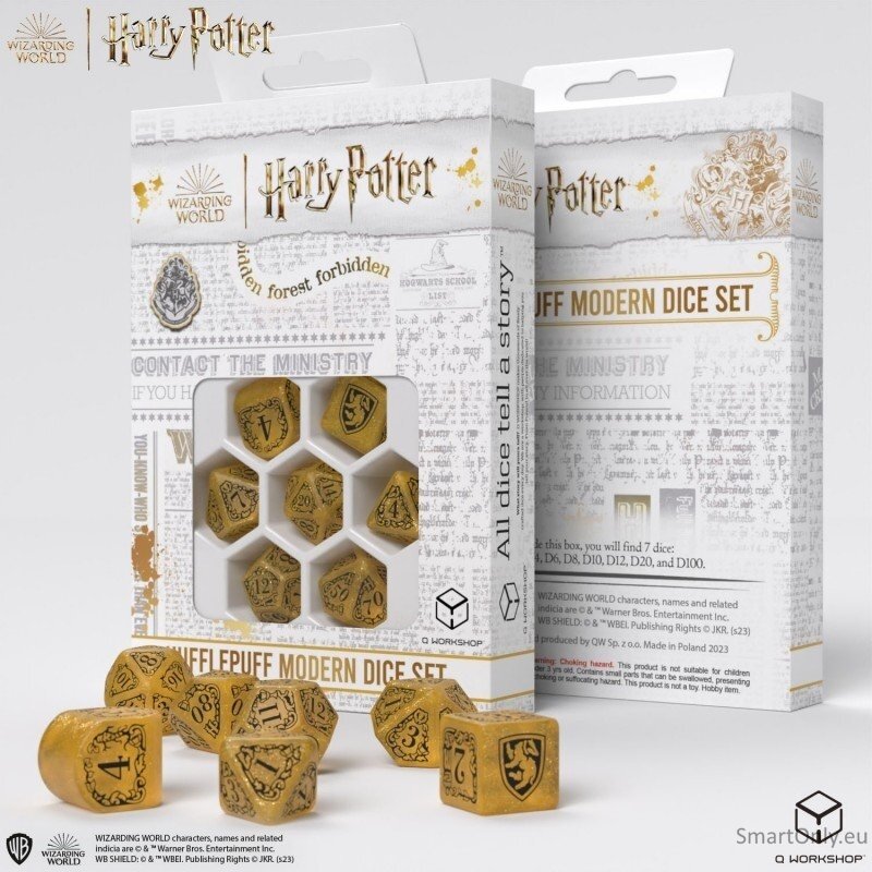 Harry Potter. Hufflepuff Modern Dice kauliukų rinkinys (geltonos sp.) Harry Potter. Hufflepuff Modern Dice kauliukų rinkinys (geltonos sp.)