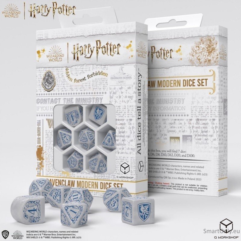 Harry Potter. Ravenclaw Modern Dice kauliukų rinkinys (baltos sp.) Harry Potter. Ravenclaw Modern Dice kauliukų rinkinys (baltos sp.)