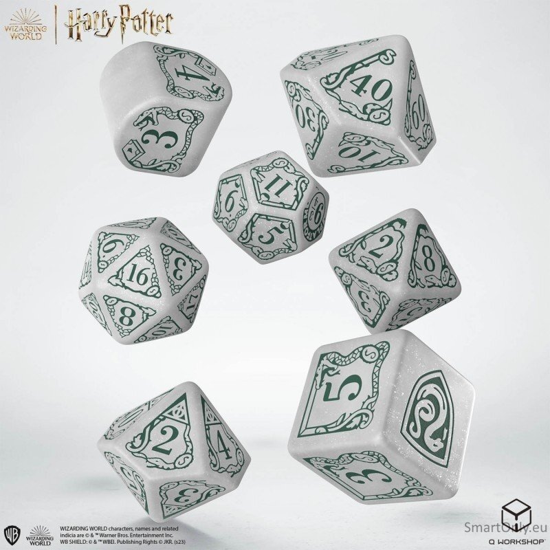 Harry Potter. Slytherin Modern Dice kauliukų rinkinys (baltos sp.) 3 Harry Potter. Slytherin Modern Dice kauliukų rinkinys (baltos sp.) 3