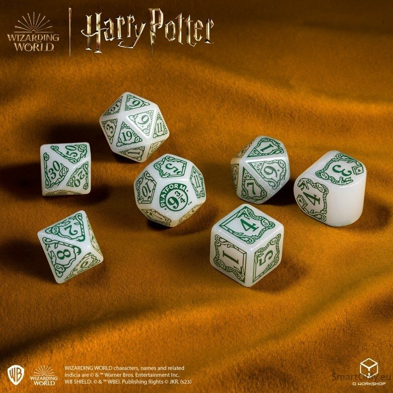 Harry Potter. Slytherin Modern Dice kauliukų rinkinys (baltos sp.) 6 Harry Potter. Slytherin Modern Dice kauliukų rinkinys (baltos sp.) 6
