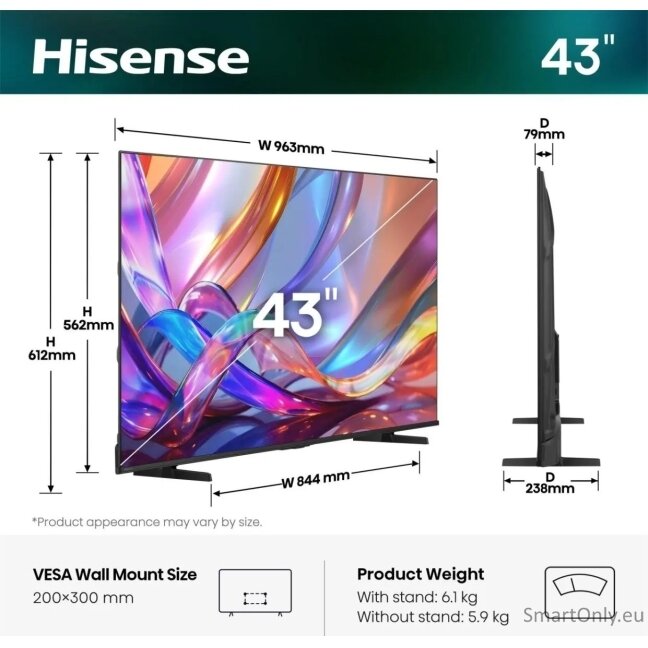 Hisense 43E7S 43" (108 cm) UHD QLED Smart TV | Hisense 10