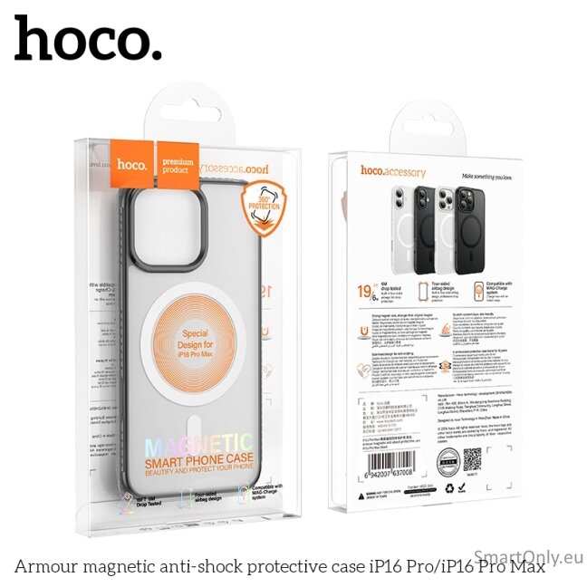 HOCO Armour magnetinis apsauginis dėklas telefonui iPhone 16 promax 5