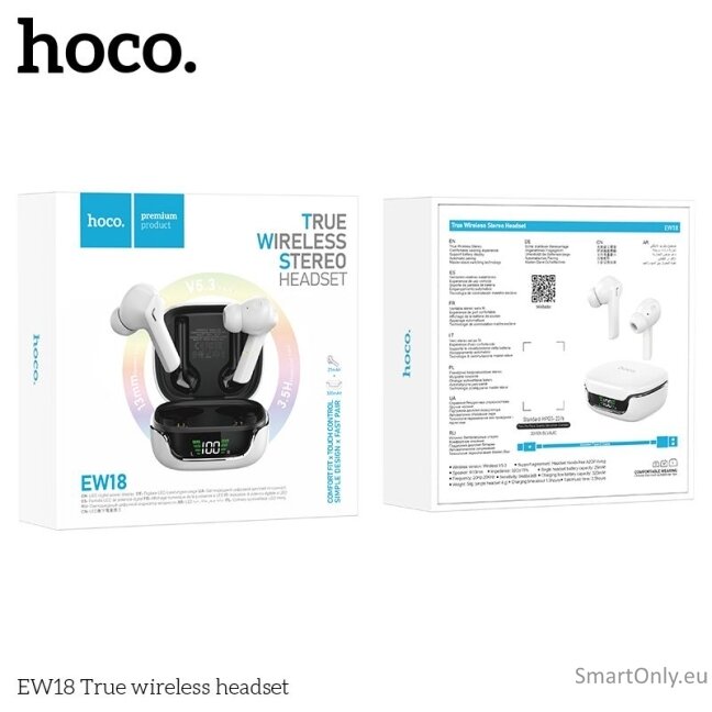 Hoco EW18 TWS belaidės ausinės White 2