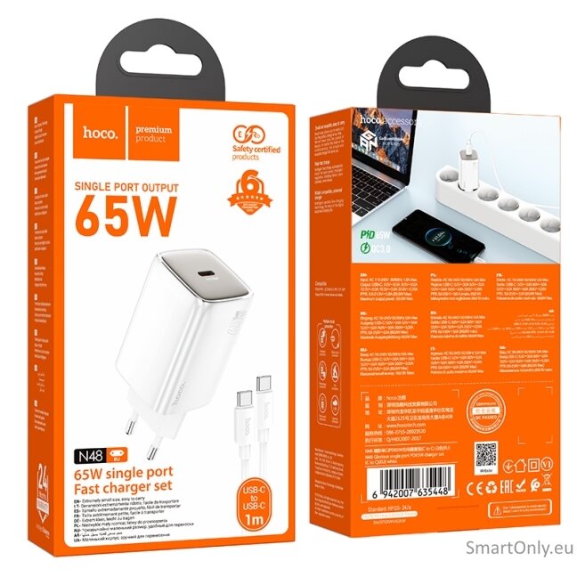 HOCO N48 PD65W C kroviklis su krovimo laidu White 5 HOCO N48 PD65W C kroviklis su krovimo laidu White 5
