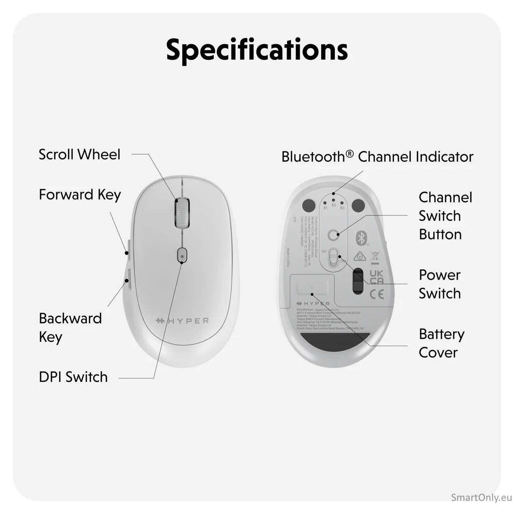 Hyper Next Bluetooth Mouse | Wireless | White 6 Hyper Next Bluetooth Mouse | Wireless | White 6