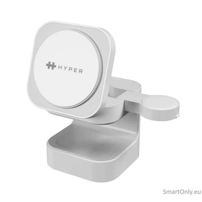 Hyper Hyperjuice® Qi2 3-in-1 Magnetic Charging Stand, White | Hyper 4
