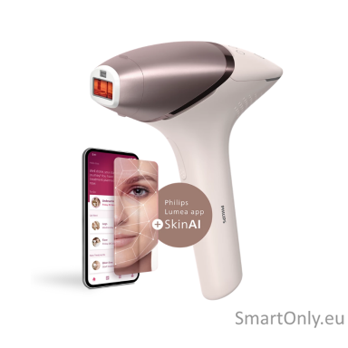 IPL Hair Removal Device with SenseIQ | BRI977/00 Lumea 9900 Series | Bulb lifetime (flashes) 450.000 | Number of power levels 5 | Rose
