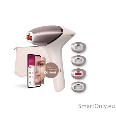 IPL Hair Removal Device with SenseIQ | BRI977/00 Lumea 9900 Series | Bulb lifetime (flashes) 450.000 | Number of power levels 5 | Rose