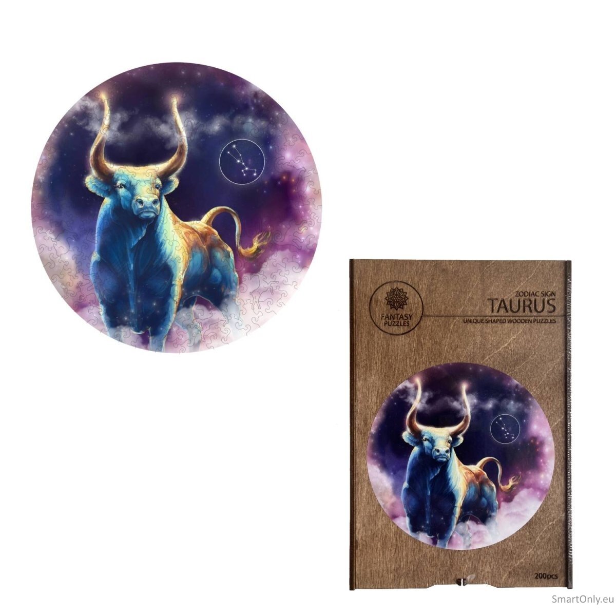 Jautis (Zodiakai) Dėlionė Iš Medžio (200 detalių) Fantasy Puzzles Jautis (Zodiakai) Dėlionė Iš Medžio (200 detalių) Fantasy Puzzles