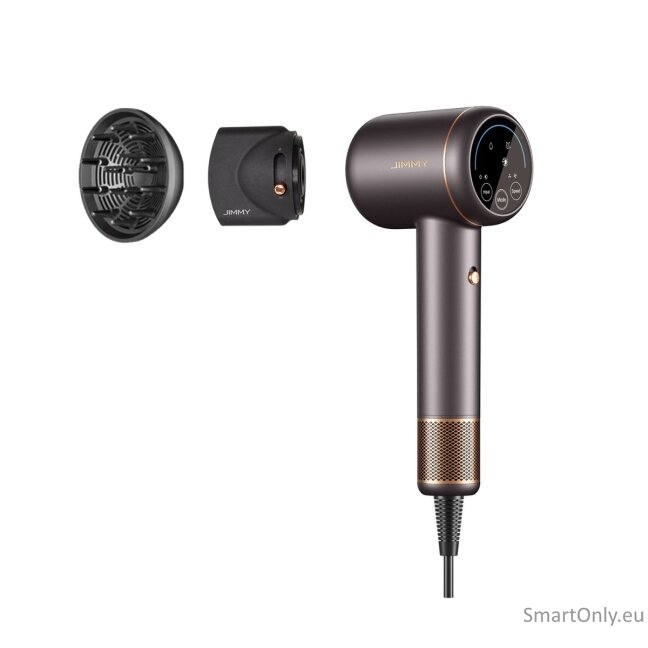 Jimmy | Hair Dryer | F8 | 1600 W | Number of temperature settings 3 | Ionic function | Diffuser nozzle | Grey 1 Jimmy | Hair Dryer | F8 | 1600 W | Number of temperature settings 3 | Ionic function | Diffuser nozzle | Grey 1
