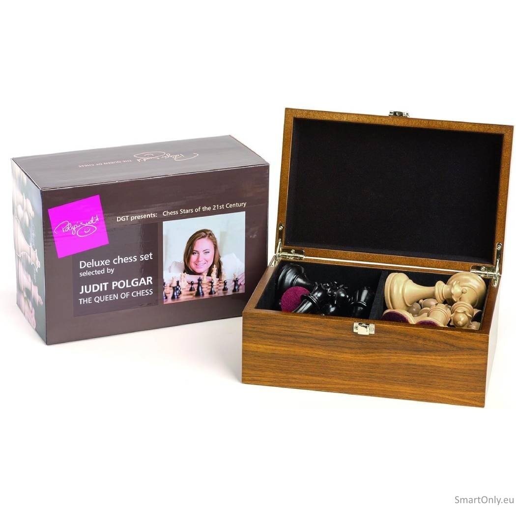 Judit Polgar Deluxe medinių šachmatų figūrų rinkinys dėžutėje DGT 2