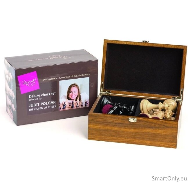 Judit Polgar Deluxe medinių šachmatų figūrų rinkinys dėžutėje DGT 2 Judit Polgar Deluxe medinių šachmatų figūrų rinkinys dėžutėje DGT 2