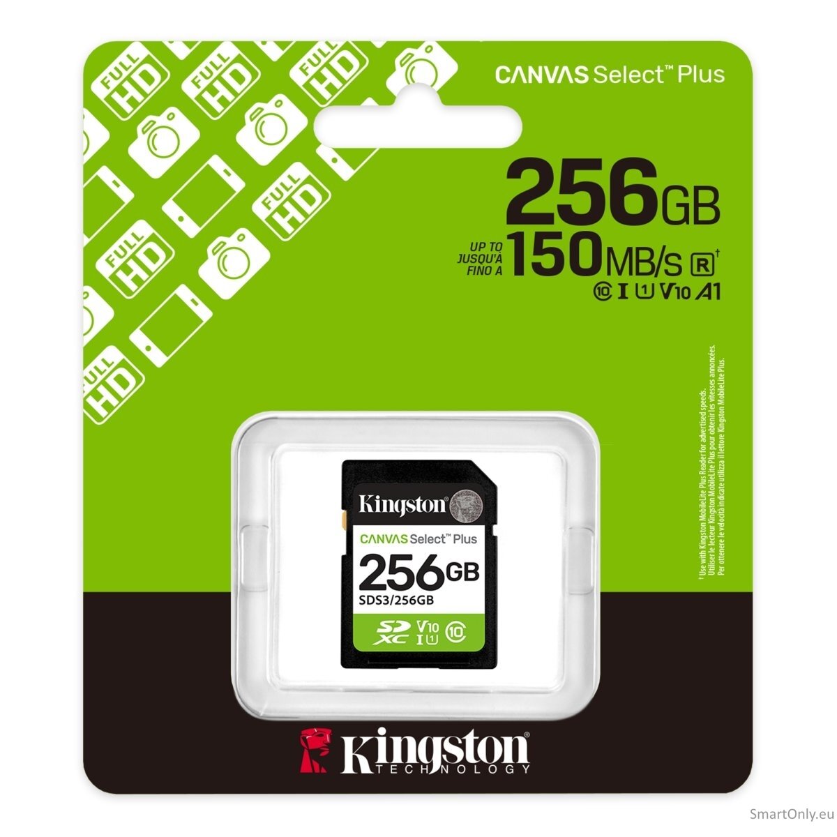 Kingston 256GB SD Select Plus, UHS-I, V10 1 Kingston 256GB SD Select Plus, UHS-I, V10 1