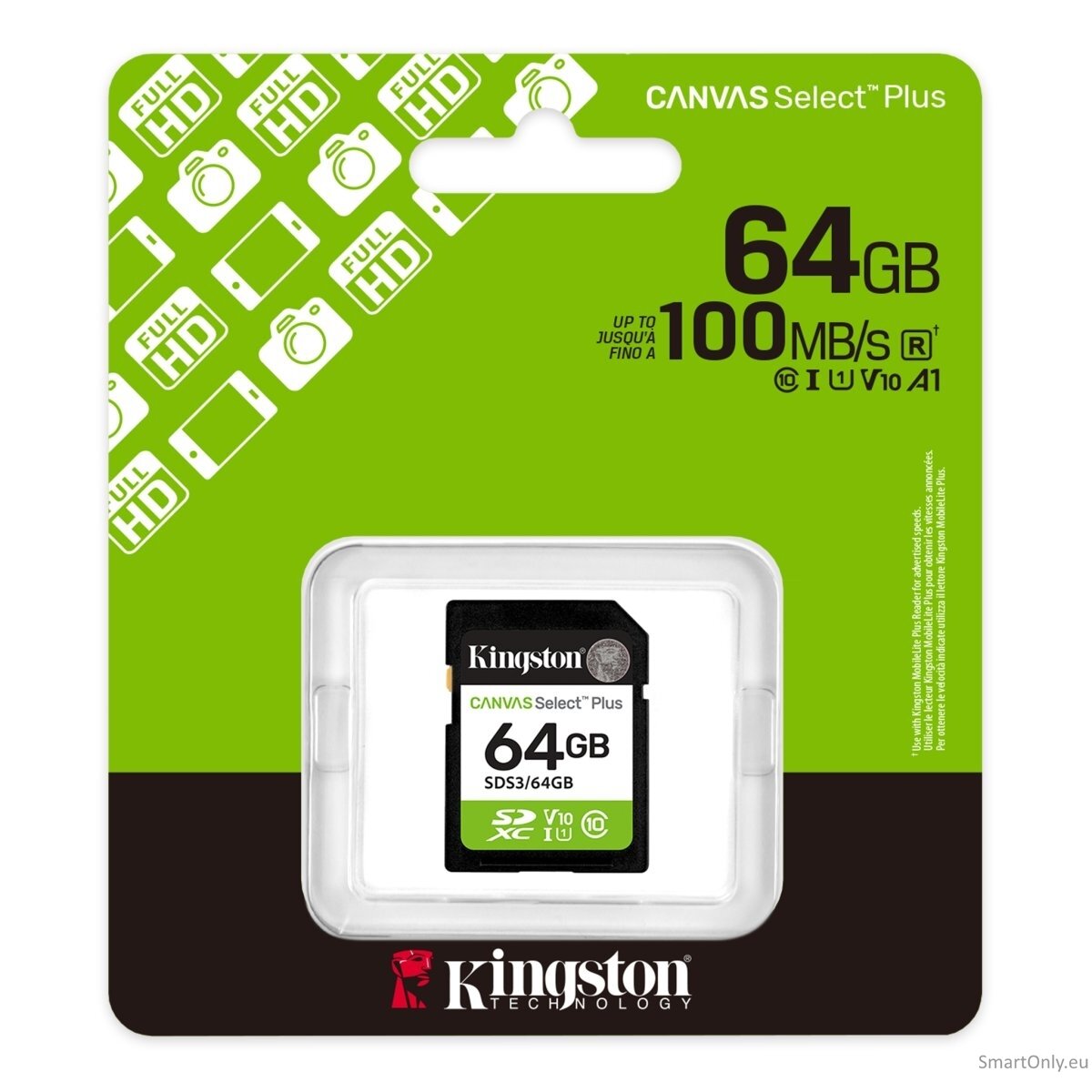 Kingston 64GB SD Select Plus, UHS-I, V10 1