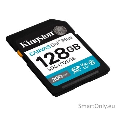 Kingston | Canvas Go! Plus | 128 GB | SD | Flash memory class Class 10, UHS-I, U3, V30 Kingston | Canvas Go! Plus | 128 GB | SD | Flash memory class Class 10, UHS-I, U3, V30