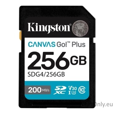 Kingston | Canvas Go! Plus | 256 GB | SD | Flash memory class Class 10, UHS-I, U3, V30 Kingston | Canvas Go! Plus | 256 GB | SD | Flash memory class Class 10, UHS-I, U3, V30