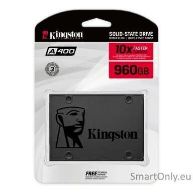 Kingston | SSD | A400 | 960 GB | SSD form factor 2.5" | Solid-state drive interface SATA Rev 3.0 | Read speed 500 MB/s | Write speed 450 MB/s Kingston | SSD | A400 | 960 GB | SSD form factor 2.5" | Solid-state drive interface SATA Rev 3.0 | Read speed 500 MB/s | Write speed 450 MB/s