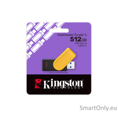 Kingston USB Flash Drive | DataTraveler Exodia S | 512 GB | USB 3.2 Gen 1 | Black/Yellow