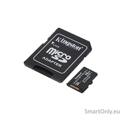 Kingston | UHS-I | 16 GB | microSDHC/SDXC Industrial Card | Flash memory class Class 10, UHS-I, U3, V30, A1 | SD Adapter 1