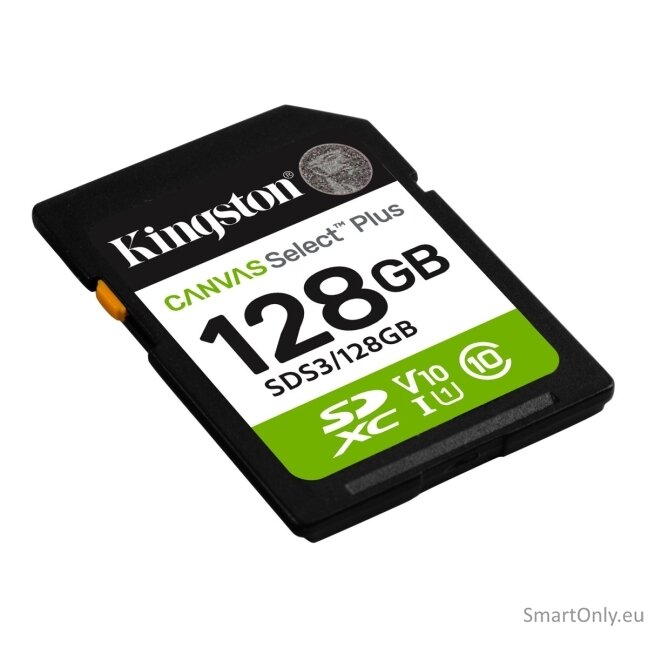 Kingston 128GB SD Select Plus, UHS-I, V10 1 Kingston 128GB SD Select Plus, UHS-I, V10 1