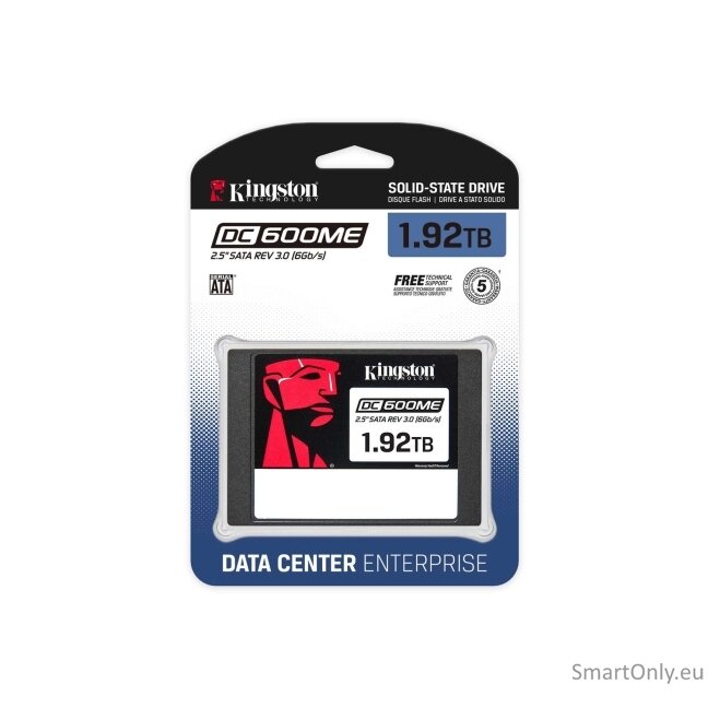 Kingston SSD | DC600M | 1920 GB | SSD form factor 2.5" | Solid-state drive interface SATA Rev. 3.0 (6Gb/s) | Read speed 560 MB/s | Write speed 530 MB/s 2