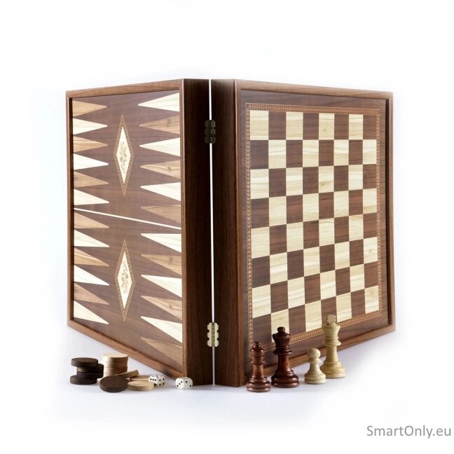 Klasikinio stiliaus 4in1 žaidimų rinkinys: šachmatai, nardai, ludo ir gyvatės (L dydis) Manopoulos 3 Klasikinio stiliaus 4in1 žaidimų rinkinys: šachmatai, nardai, ludo ir gyvatės (L dydis) Manopoulos 3