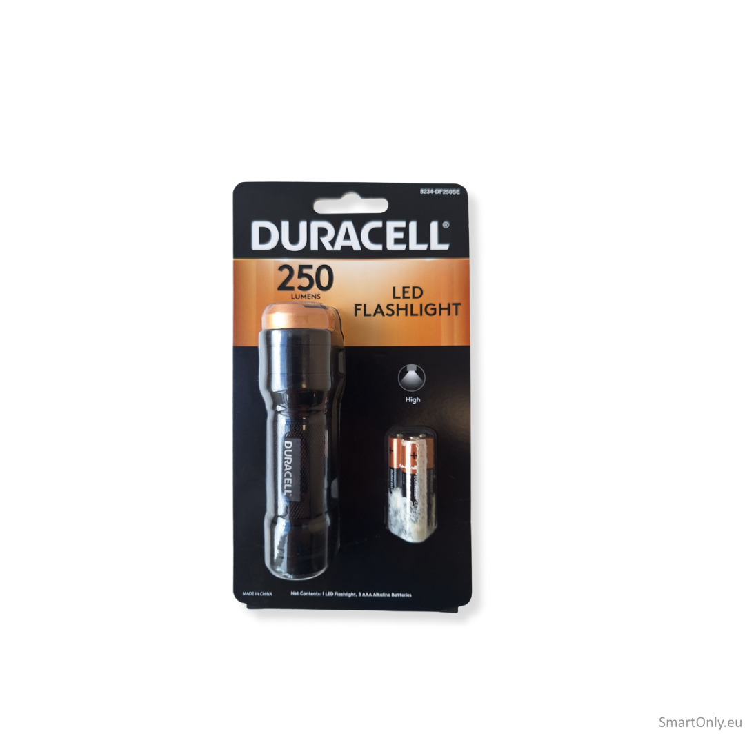 Kosmetinis defektas Duracell Aluminum LED Flashlight 250 Lumens prožektorius 2 Kosmetinis defektas Duracell Aluminum LED Flashlight 250 Lumens prožektorius 2