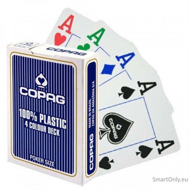 Kosmetinis defektas Copag 4 Colour pokerio kortos (mėlynos)