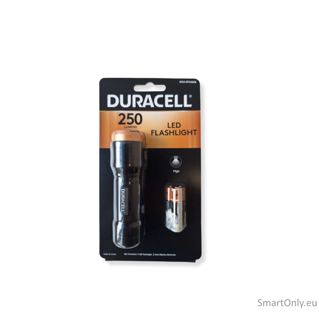 Kosmetinis defektas Duracell Aluminum LED Flashlight 250 Lumens prožektorius 2 Kosmetinis defektas Duracell Aluminum LED Flashlight 250 Lumens prožektorius 2